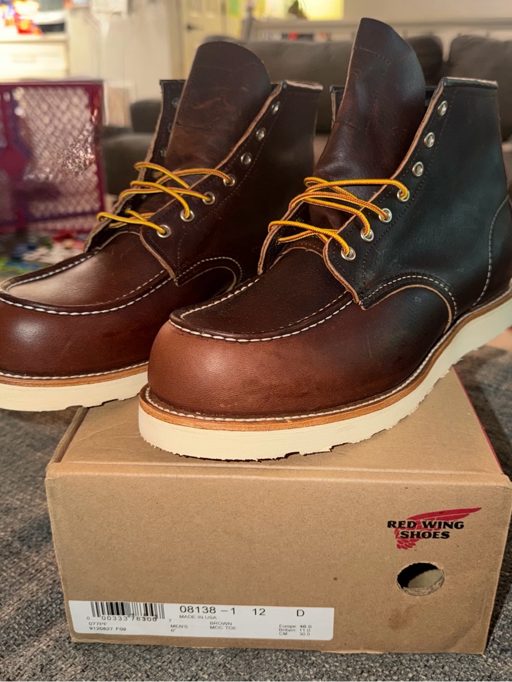 Red Wing Heritage 8138 Briar Oil Slick Classic Moc Toe 12D -BRAND NEW-